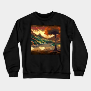 Anime Style Landscape Crewneck Sweatshirt